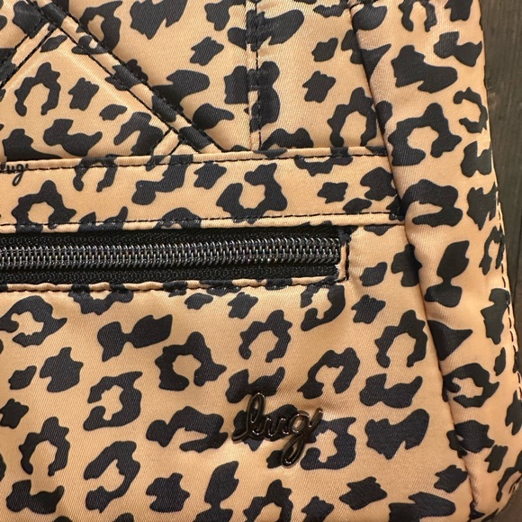 Lug Skyhop QVC Brown and Black Leopard Print Backpack - Picture 4 of 6